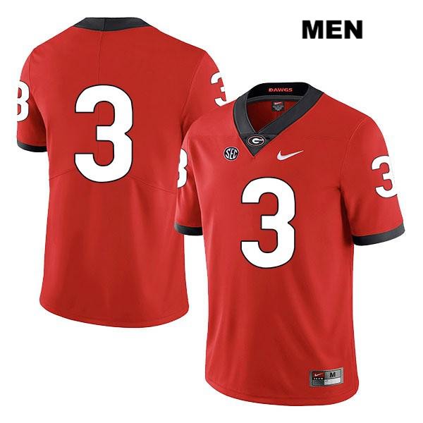 Georgia Bulldogs Men's Zamir White #3 NCAA No Name Legend Authentic Red Nike Stitched College Football Jersey ZYJ3056YP